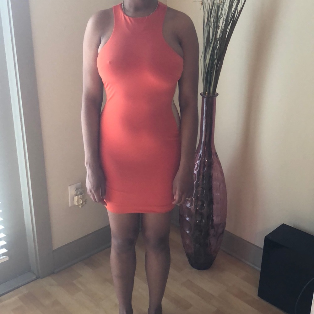 Orange Bebe mini dress